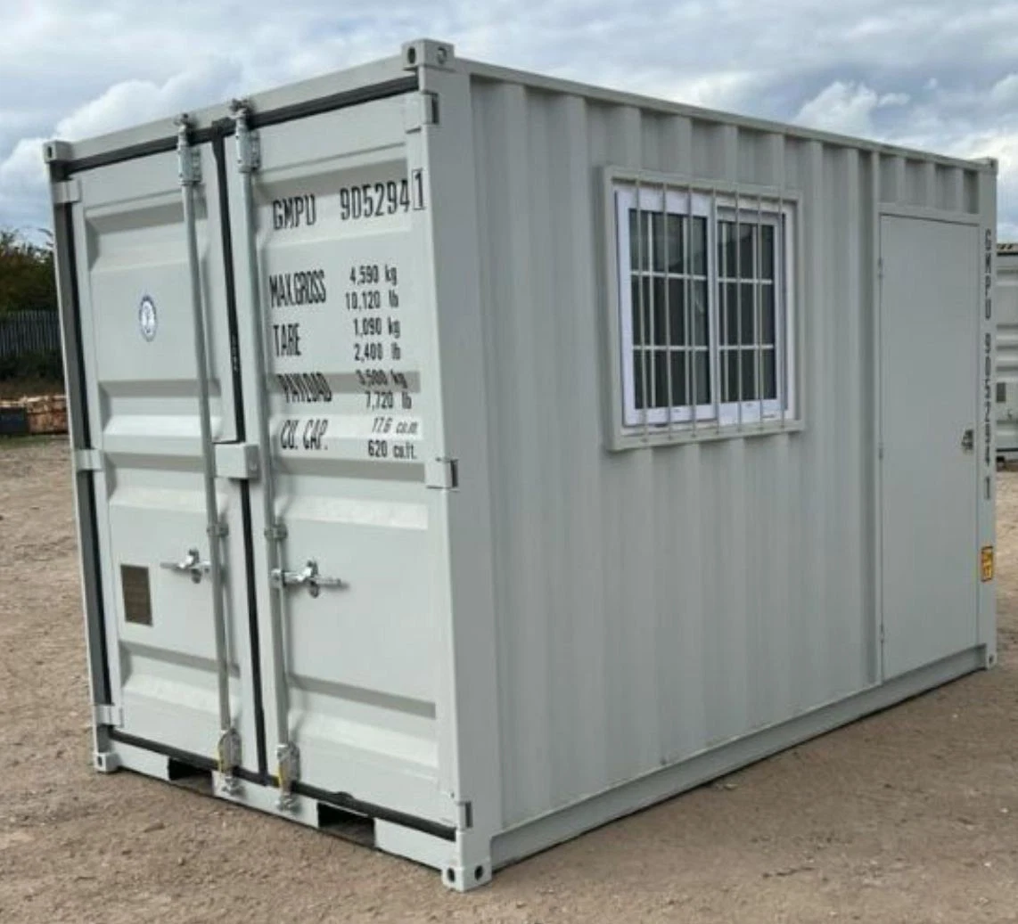 s-l1600-37-2.webp 9ft Container Office with Side Personnel Door & Security Window – Portable Site Office | Grey - Image 1